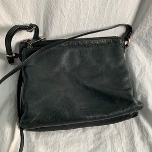 Dark Grey  (almost black) Leather Crossbody by Margo